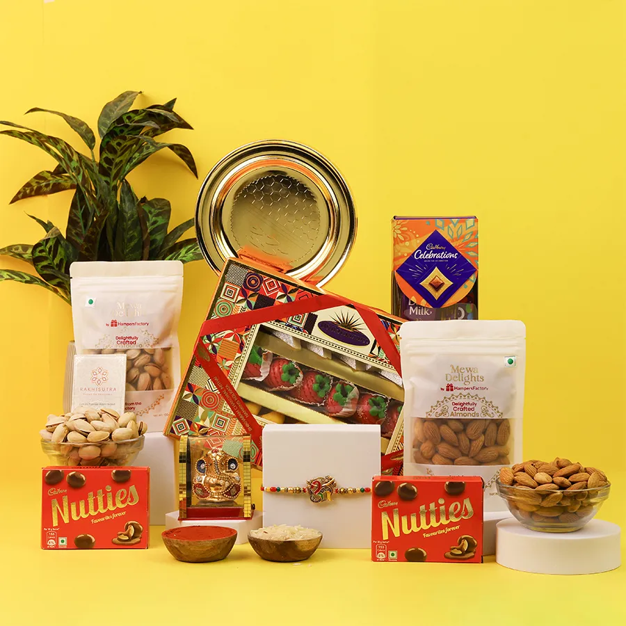 Om Rakhi and festive sweets hamper