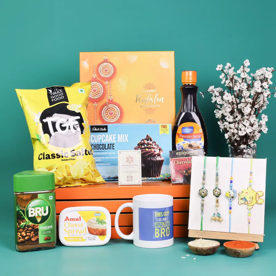 Joyful Rakhi Celebration Hamper with assorted treats