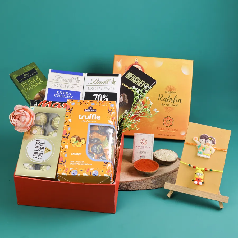 Spaceship Rakhi & Chocolate Gift Hamper with chocolates and Rakhis