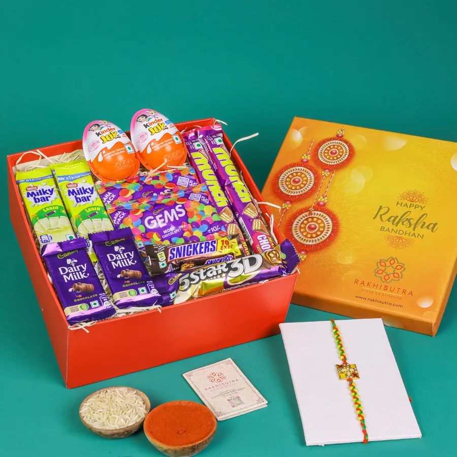 Designer Rakhi & Joyful Chocolates Combo