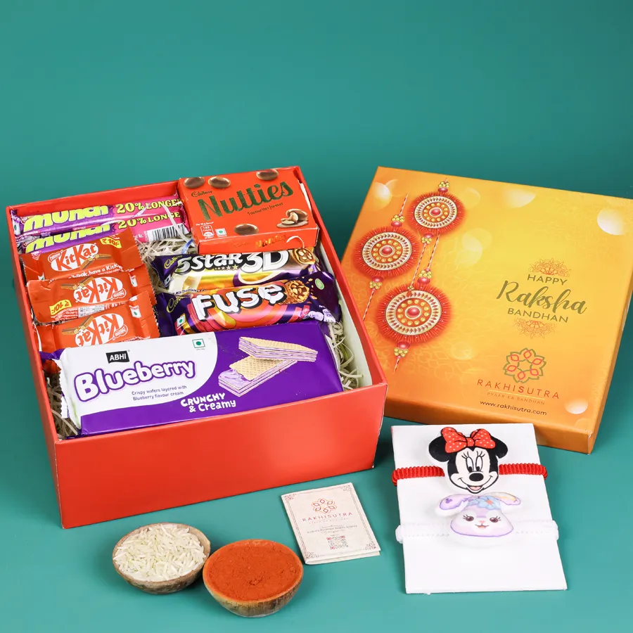 Adorable Rakhi & Chocolaty Treat Box